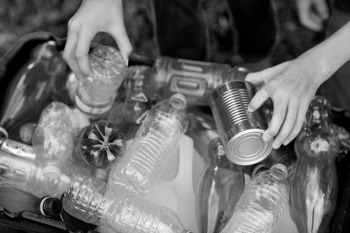 Business professionals discussing waste removal strategies