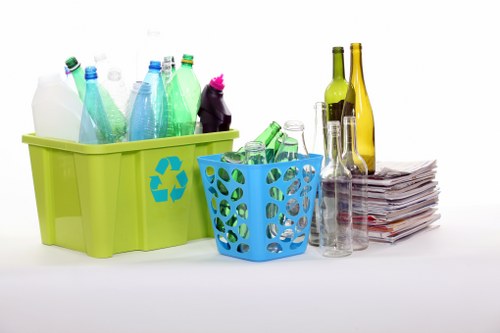Clean and organized office space with proper waste disposal